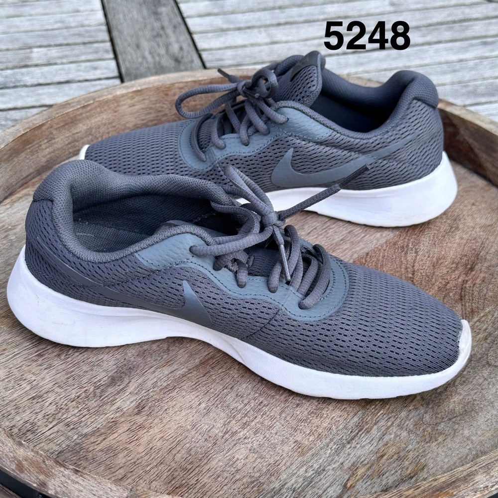 Nike Tanjun Dark Grey White Mesh Running Shoes Mens 7.5 812654-014